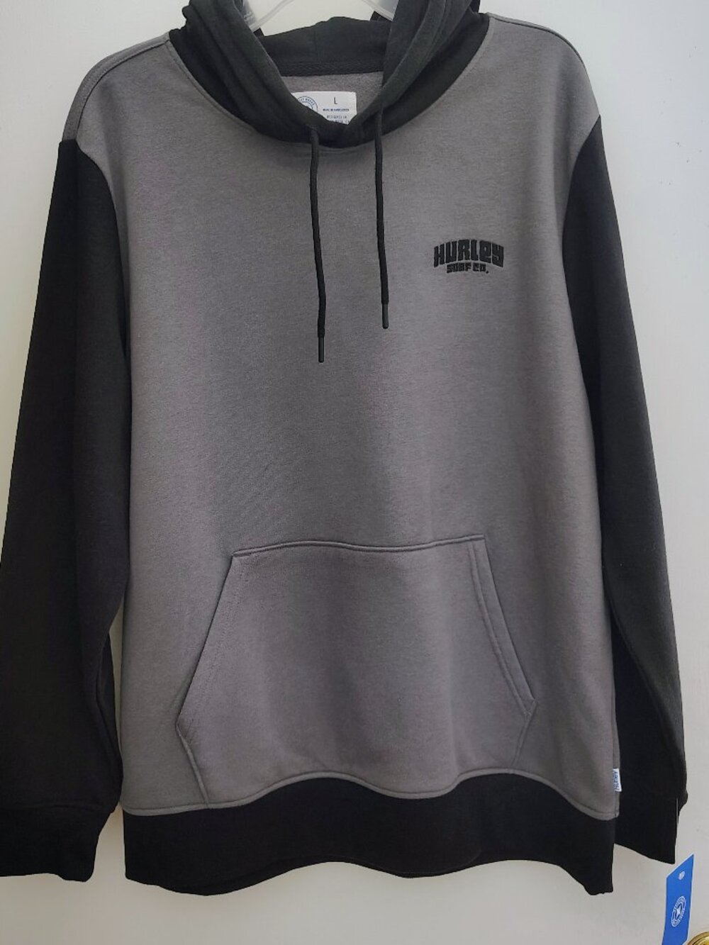 Brand new black and gray Hurley pullover hoodie in size Large